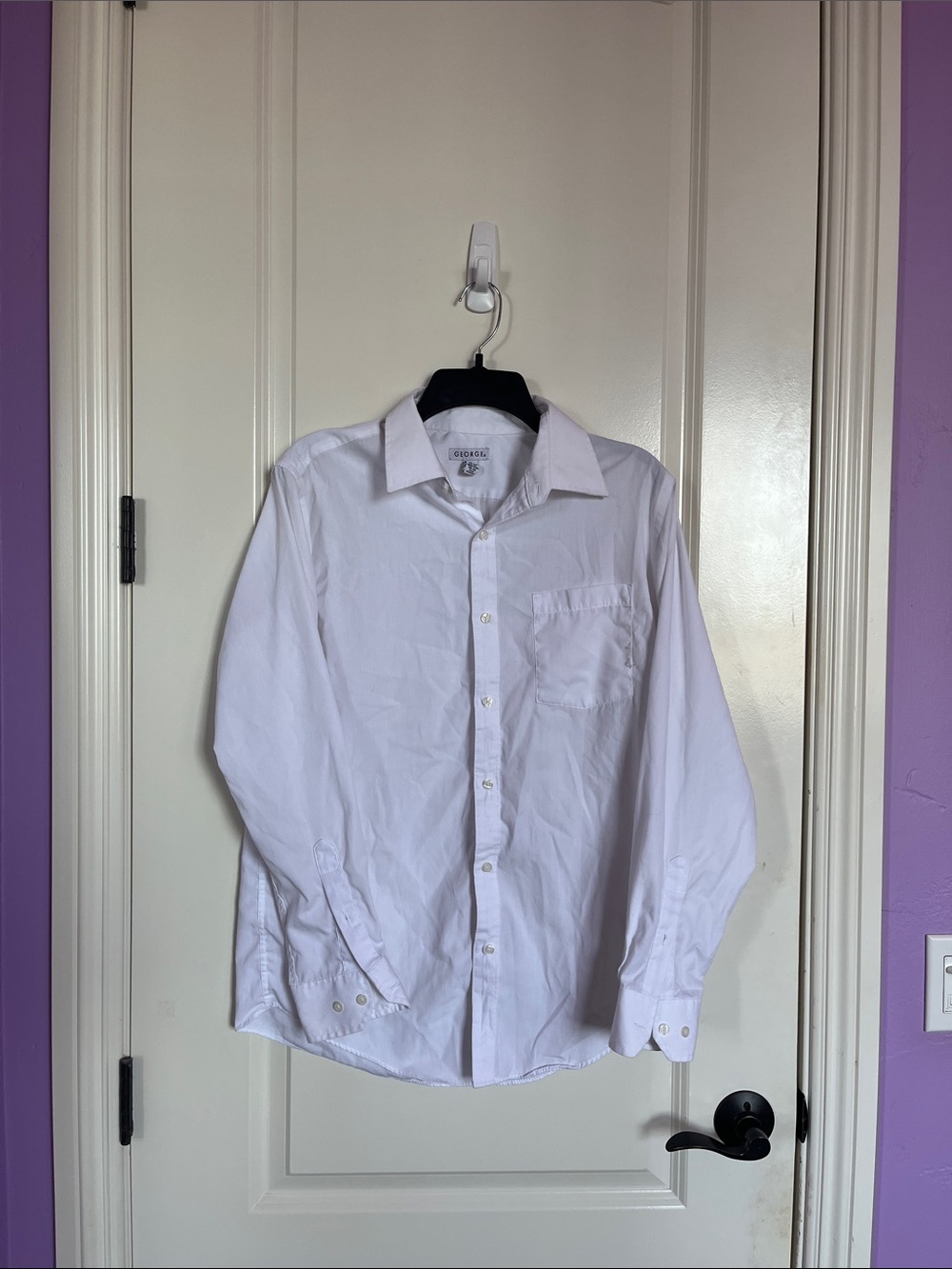 George White Button Down Dress Shirt Size Medium Long Sleeve